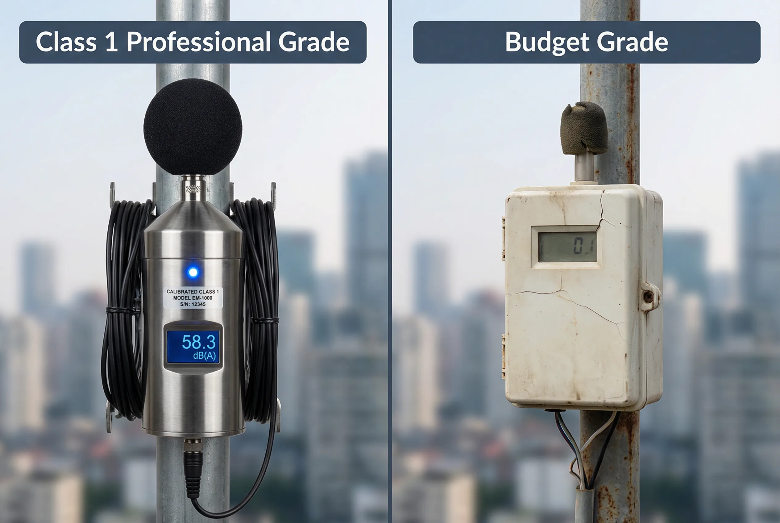 Quality Comparison: Class 1 Professional Grade vs Budget Grade Noise Monitoring Equipment