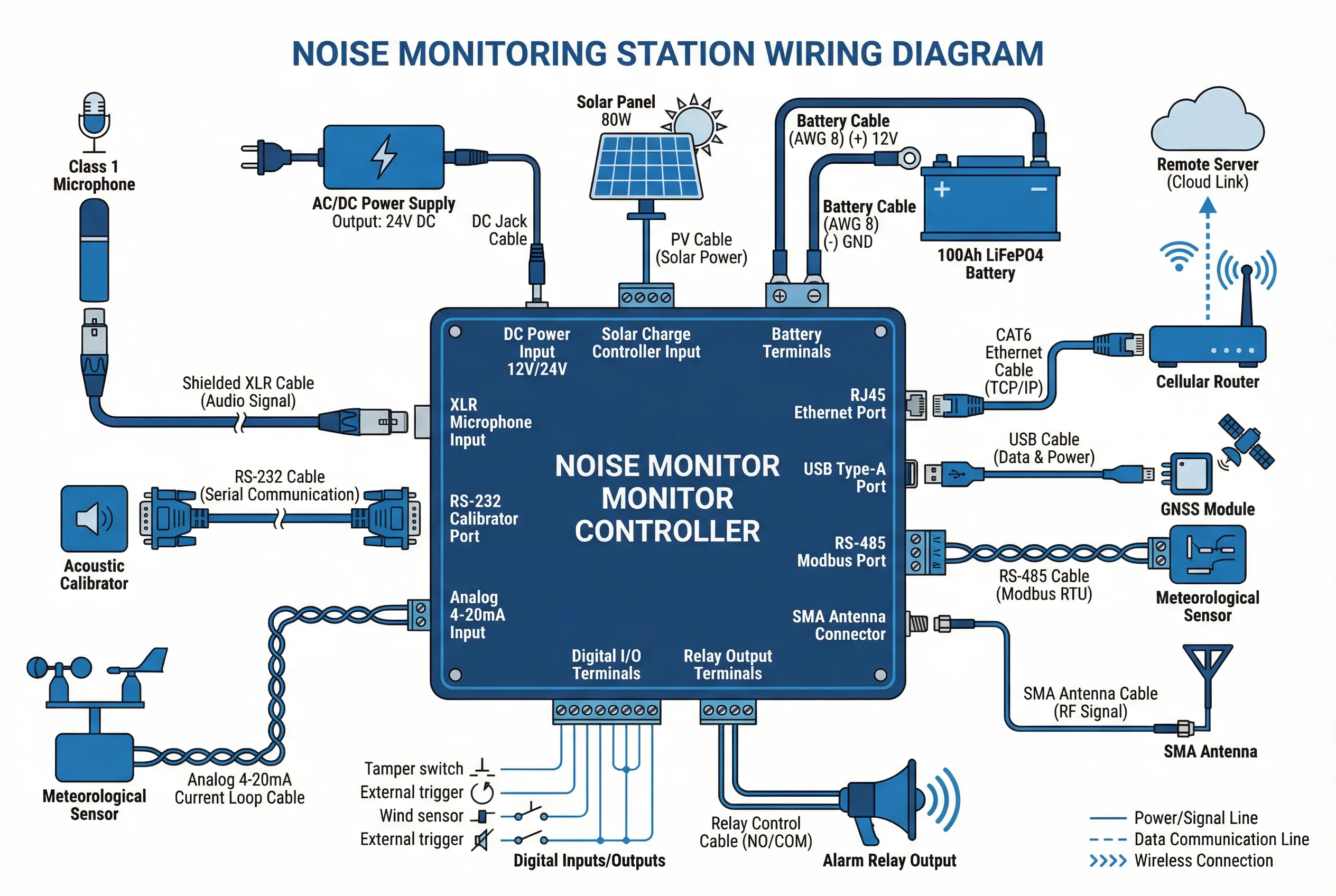 Noise Monitoring Station Device Wiring Diagram